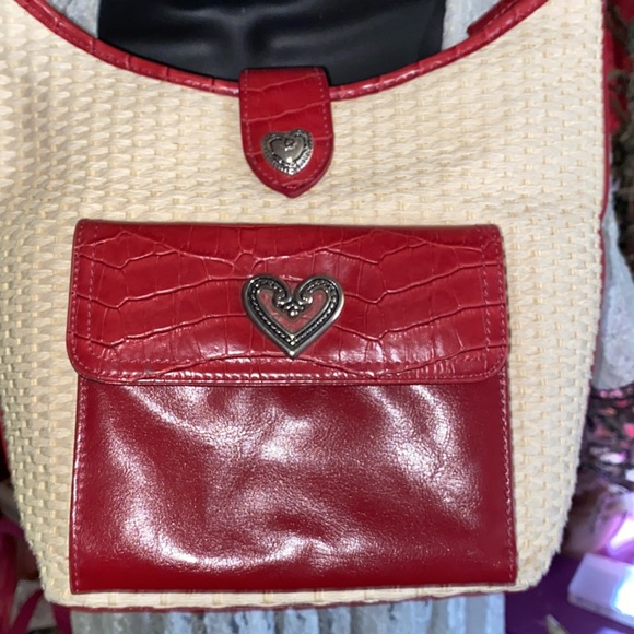 Brighton Fashion Straw & Leather Shoulder Handbag - Picture 2 of 7